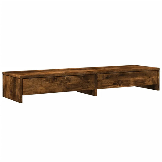 Support de Moniteur en Bois de Chêne Fumé