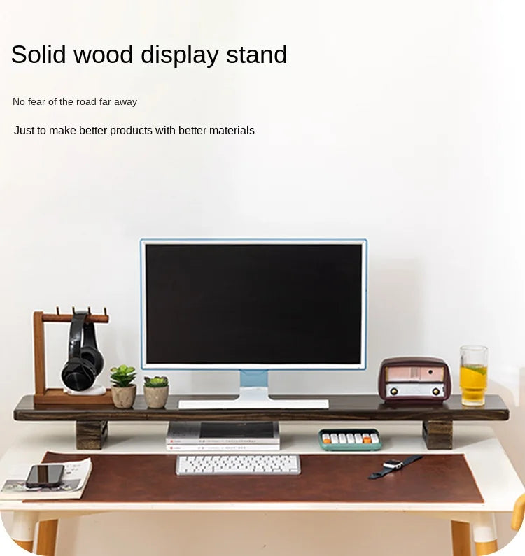 Support de Moniteur en Bois de Noyer