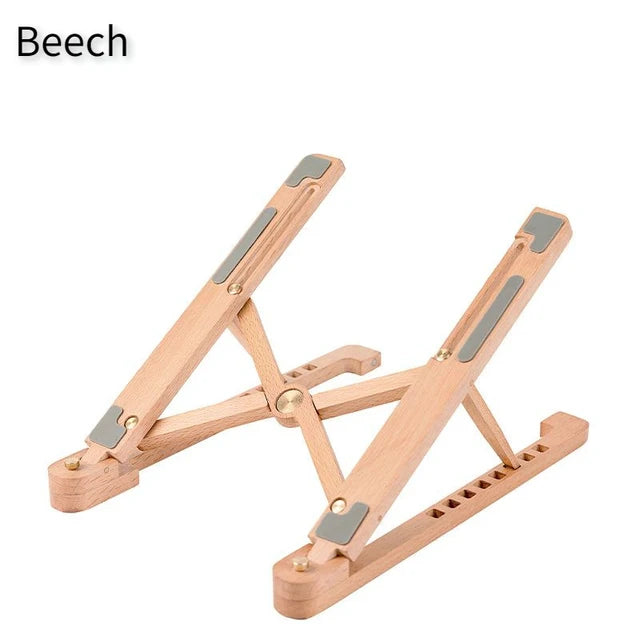 Support Réglable pour Ordinateur en Bois Véritable