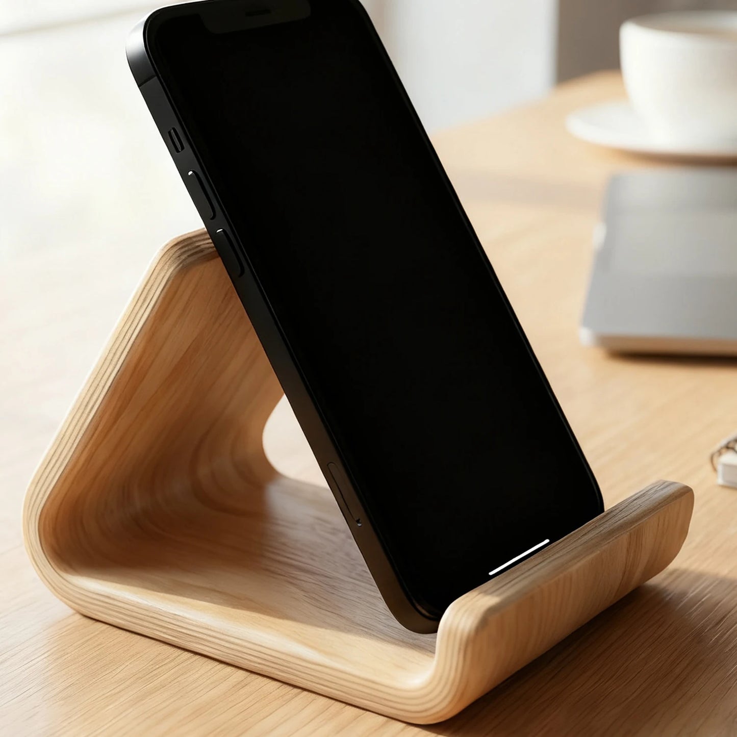 Support pour Téléphone en Bois de Bouleau