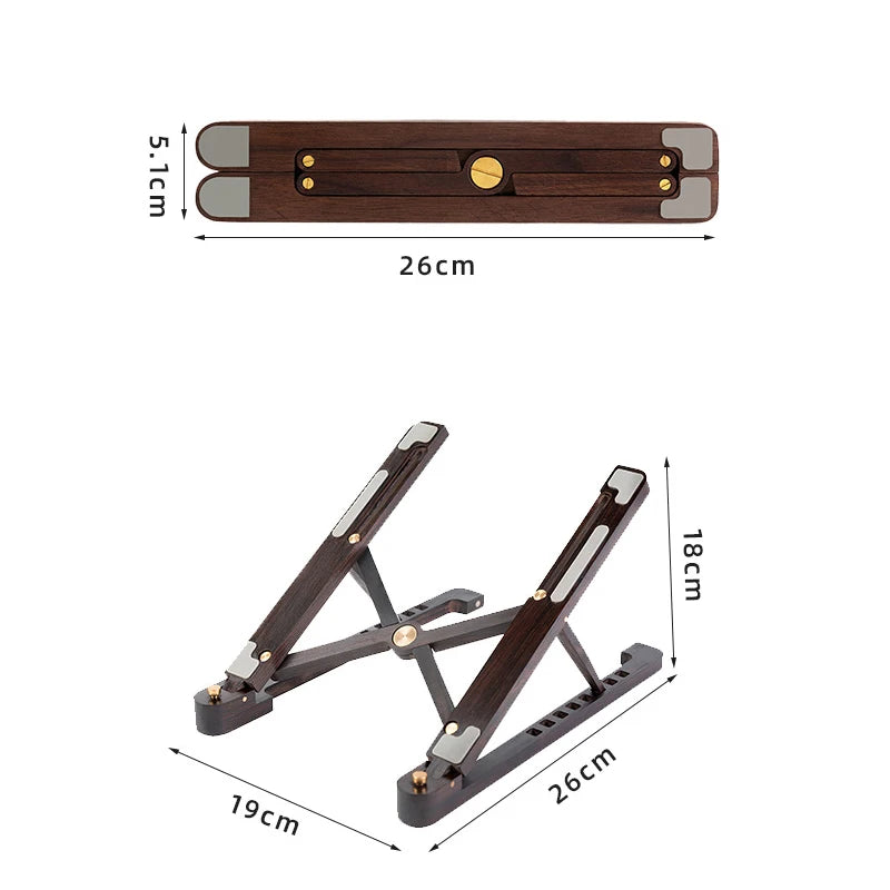 Support Réglable pour Ordinateur en Bois Véritable