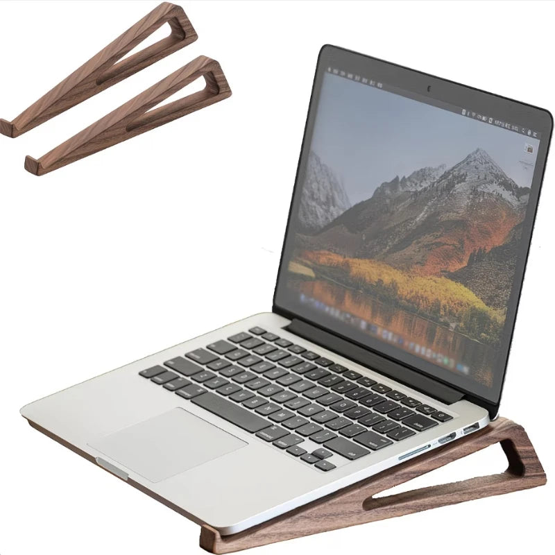 Support pour Ordinateur Transportable en Bois de Noyer
