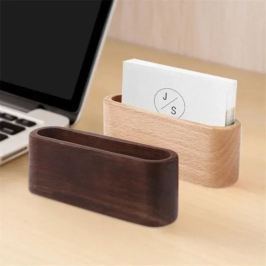 Porte-Cartes de Visite en Bois Véritable