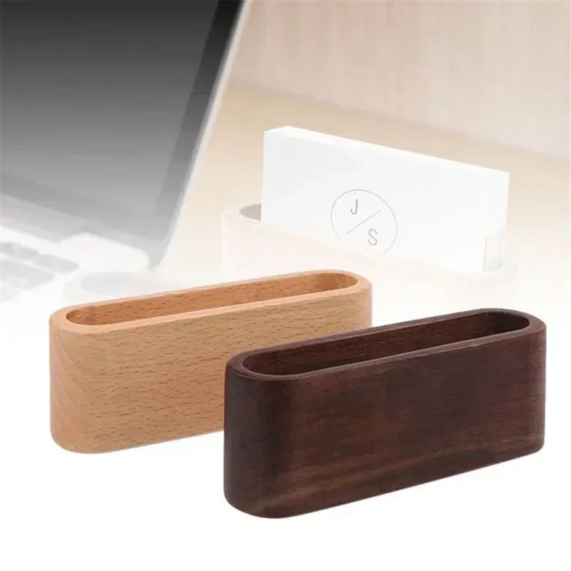 Porte-Cartes de Visite en Bois Véritable