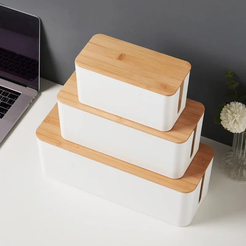 Boîte de Rangement en Bambou Véritable
