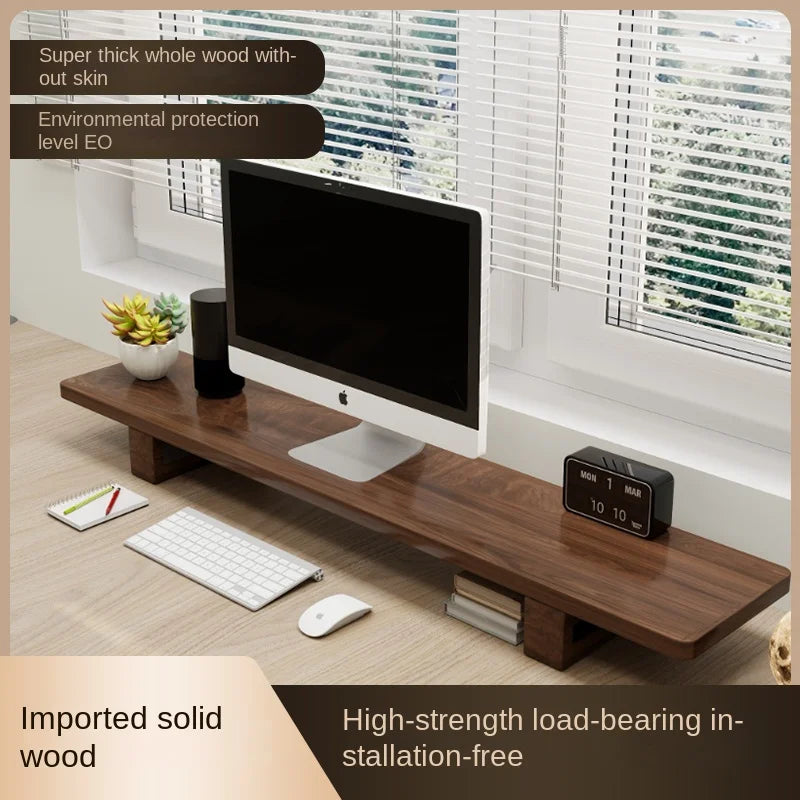 Support de Moniteur en Bois de Noyer