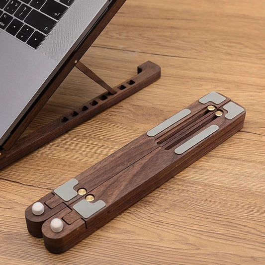 Support Réglable pour Ordinateur en Bois Véritable